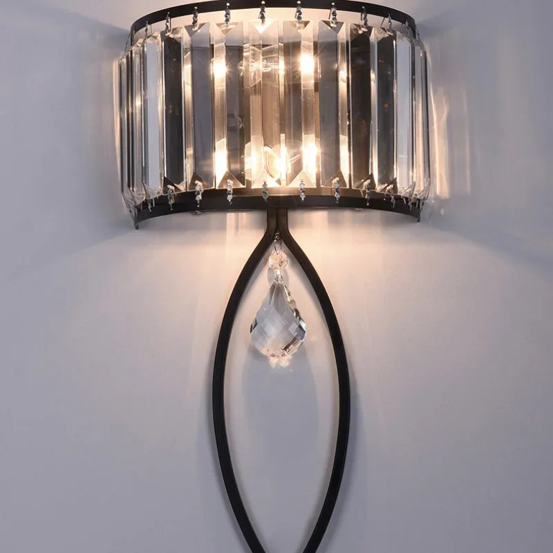 Afralia™ Crystal LED Wall Lamp for Living Room Bedroom Corridor Sconce