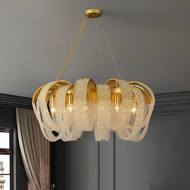 Afralia™ Crystal Chandelier: Luxury Living Room and Bedroom Pendant Light Fixture