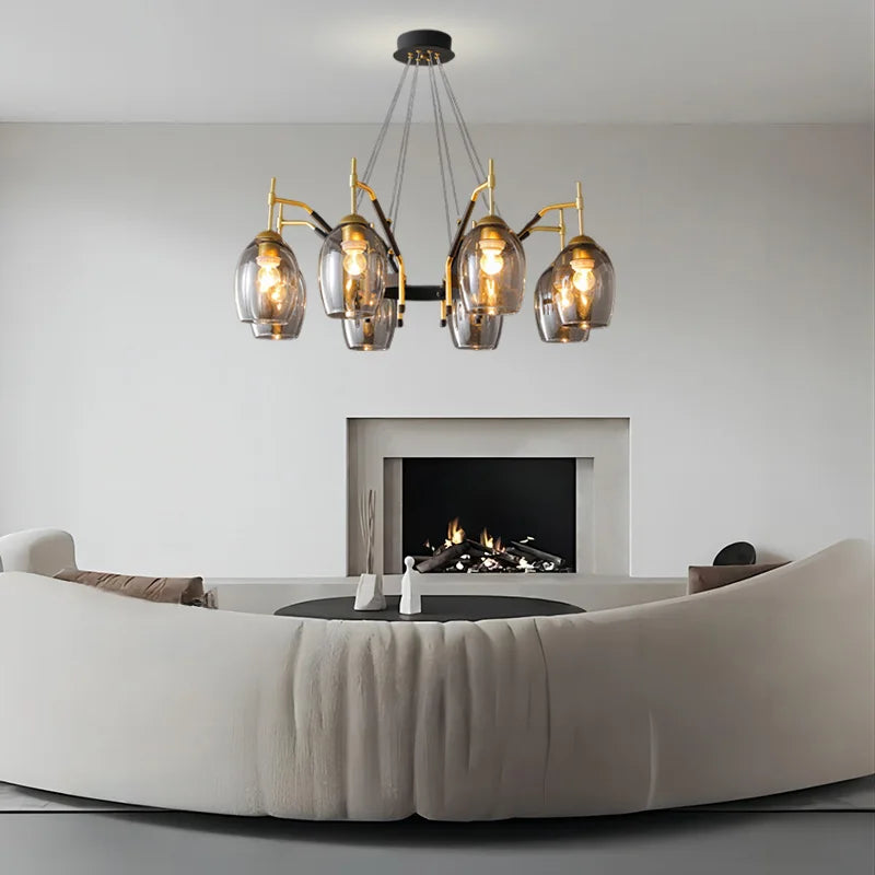 Afralia™ Vintage LED Farmhouse Chandelier Nordic Pendant Lamp for Living Room Hall Bedroom