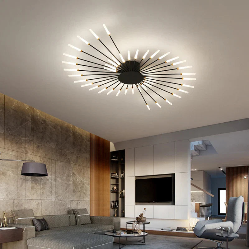 Afralia™ Modern Designer Fireworks LED Chandelier for Living Room Dining - Home Decor Lighting