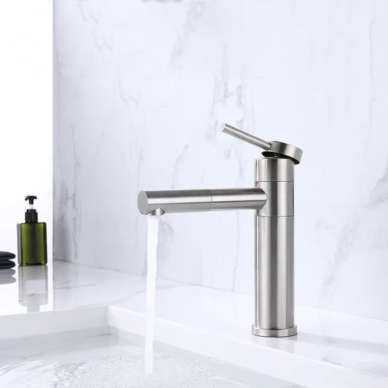 Afralia™ Swivel Black Basin Faucet - Single Handle 304 Stainless Steel Mixer Tap