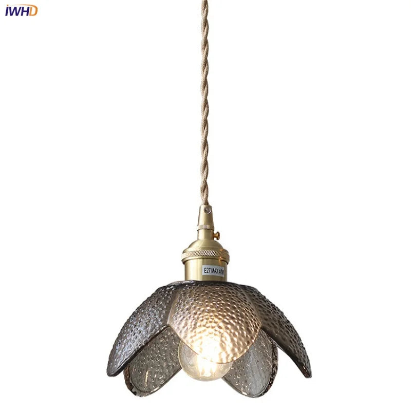 Afralia™ Flower Glass LED Pendant Lights | Nordic Modern Style | Adjustable Hang Lamp