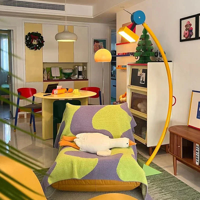 Afralia™ Color Geometry Children Floor Lamp | Creative LED Decor for Bedroom Atmosphere