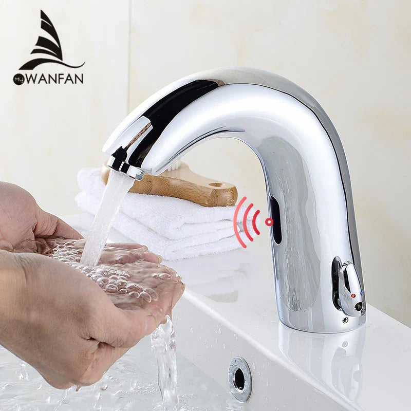 Afralia™ Touchless Infrared Basin Faucet with Inductive Sensor for Bathroom Sink
