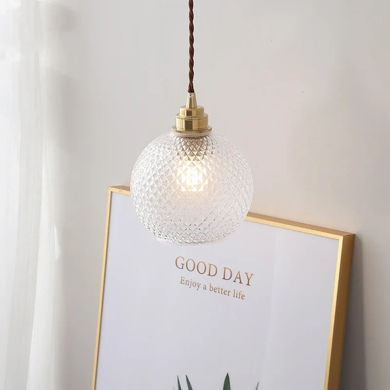 Afralia™ Glass Globe LED Pendant Light Fixture for Porch Kitchen Aisle, Adjustable Hanging Lamp