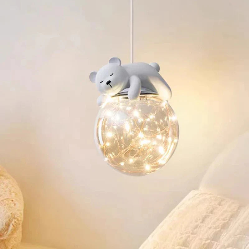 Afralia™ Children's Room Animal LED Chandelier - Modern Glass Lights for Baby Boy Girl Bedroom