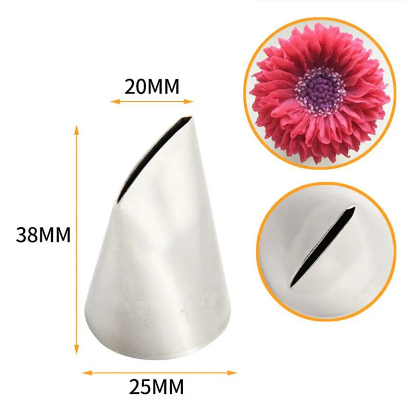 Afralia™ Rose Petal Stainless Steel Cake Decorating Nozzle Set