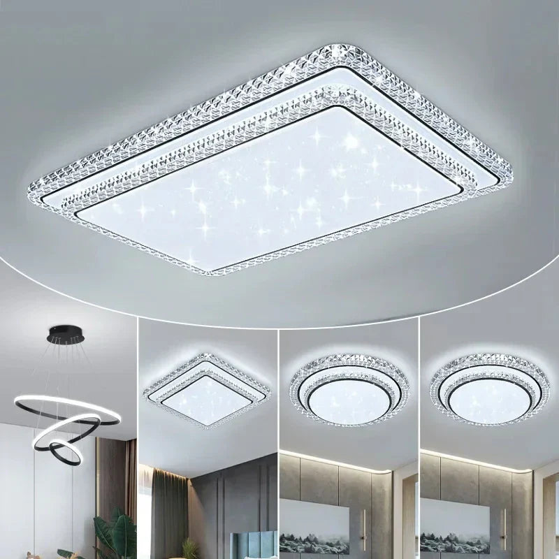 Afralia™ Diamond LED Ceiling Lamp White/Warm Light Modern Simple Design for Home Lighting
