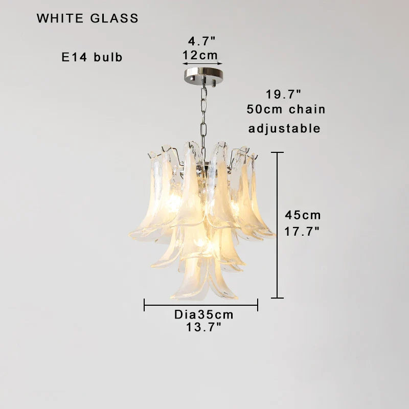 Afralia™ Pink Glass Ceiling Pendant Light, Luxury Nordic French Hanging Lamp for Living Room