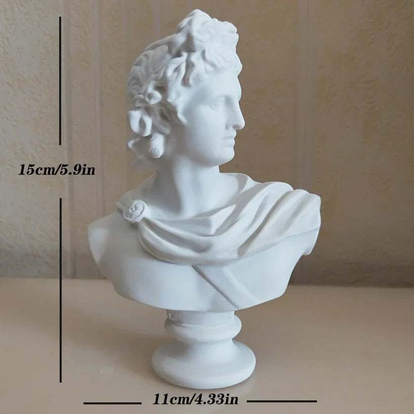 Afralia™ David Statue Head Sculpture Mini Gypsum Resin Art Craft Home Decor