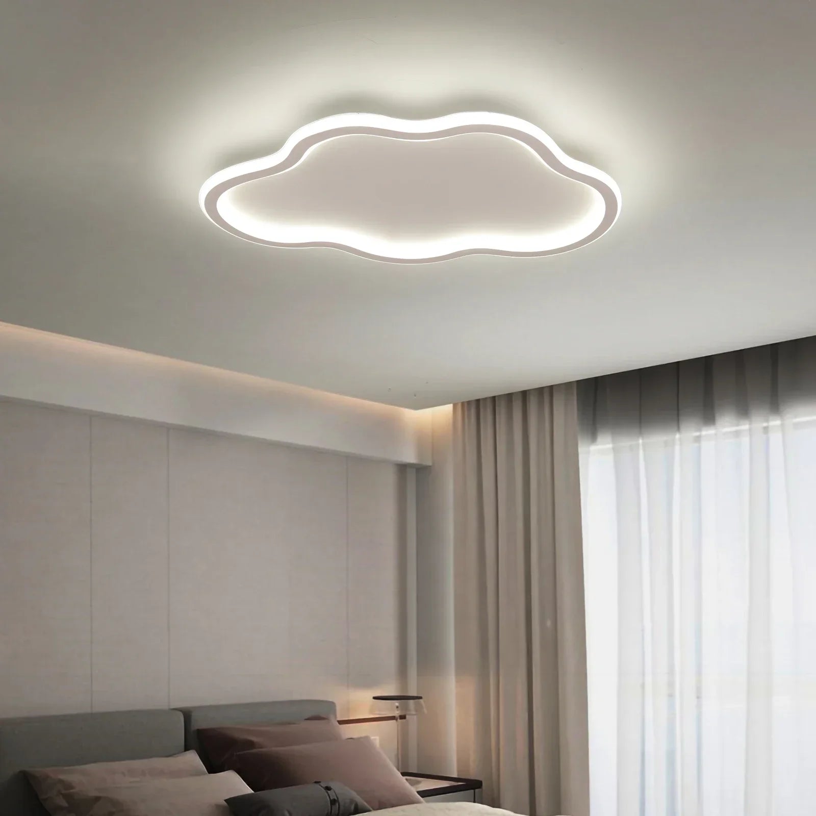 Afralia™ White Cloud LED Ceiling Lamp for Kids' Room