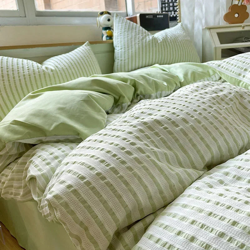 Afralia™ Pure Cotton Jacquard Comforter 4-Piece Bedding Set: Soft, Breathable, Skin-Friendly Quality