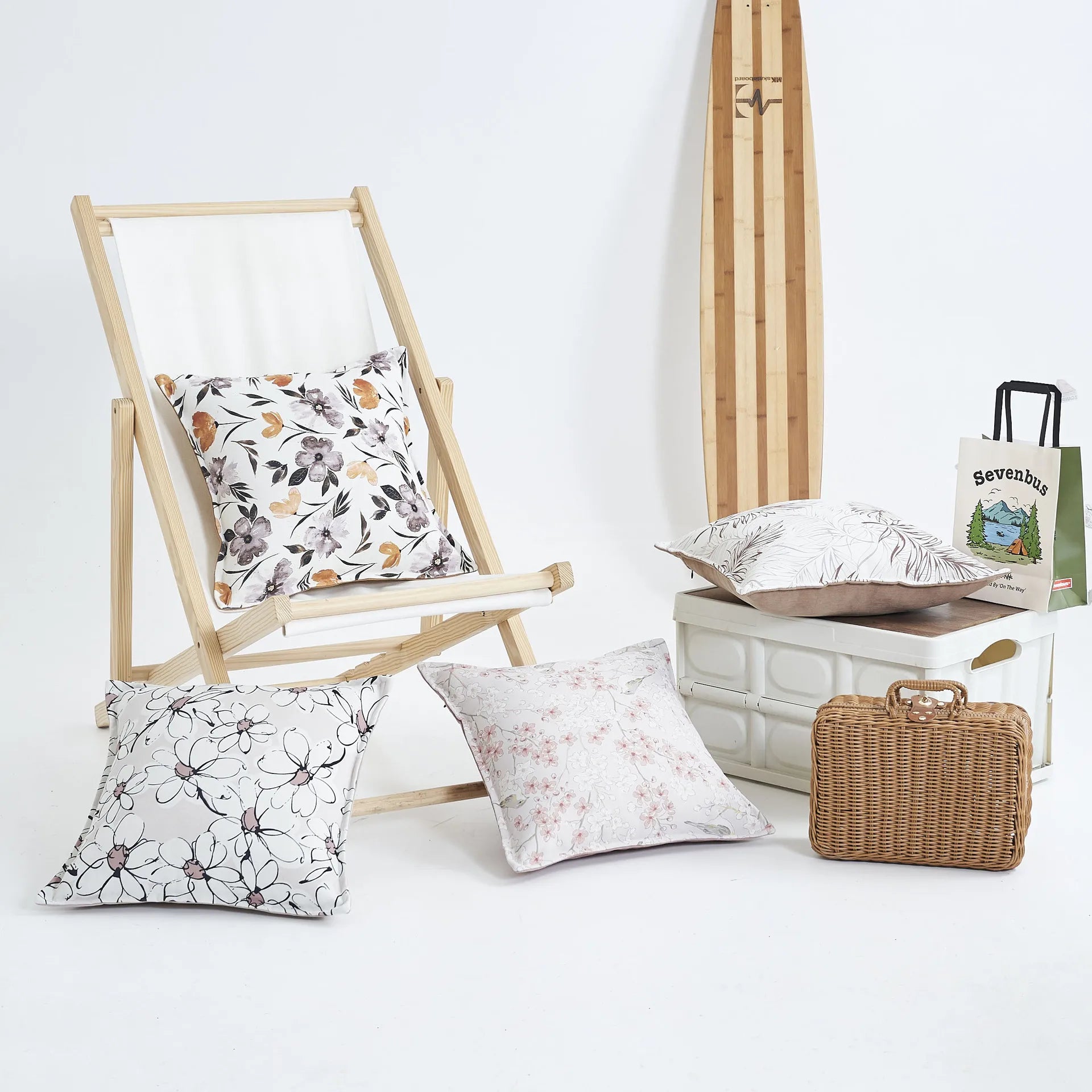 Botanical Floral Print Pillow Cover by Afralia™: Square Sofa Cushion for Living Room
