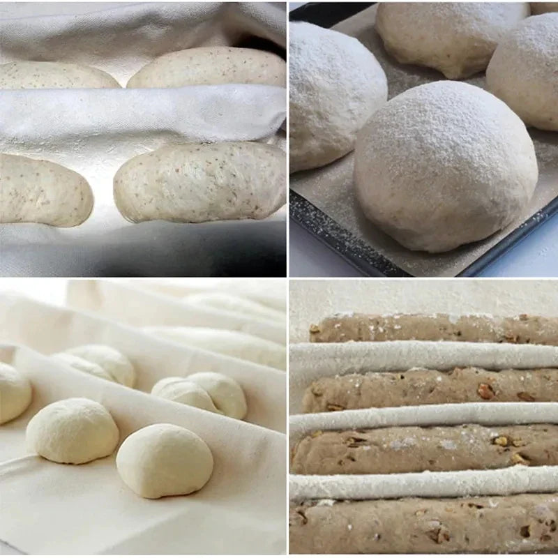 Afralia™ Linen Cloth Baking Kit for Bread Dough Proving Baguette Flax Mat Pastry