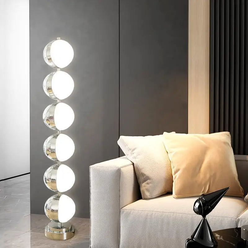 Afralia™ Stainless Steel Spherical Rotating Floor Lamp for Atmosphere and Retro Space