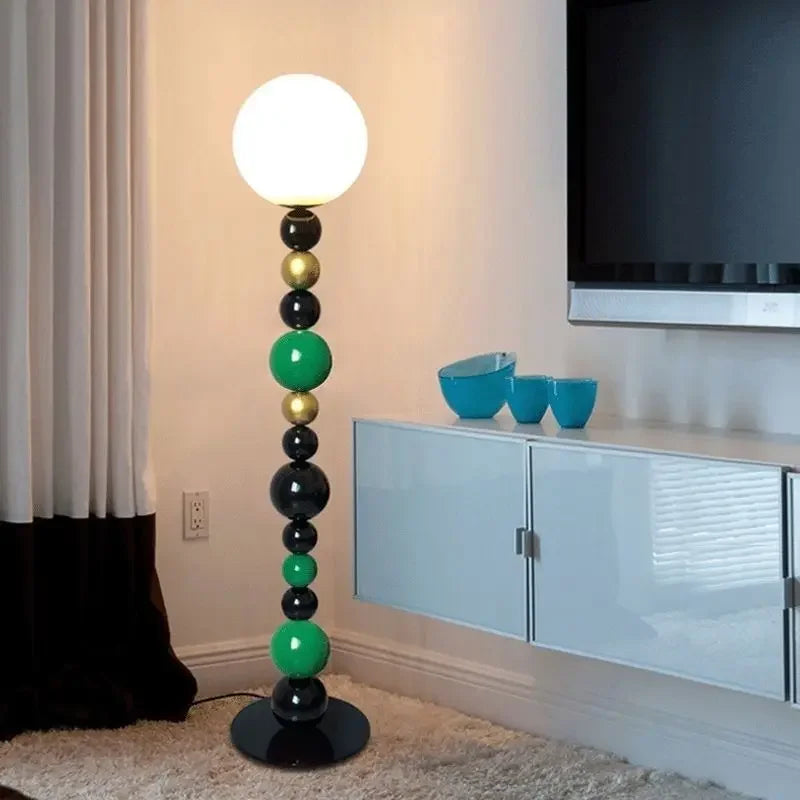 Afralia™ Colorful Glass Ball Floor Lamp Modern Designer for Living Room & Bedroom
