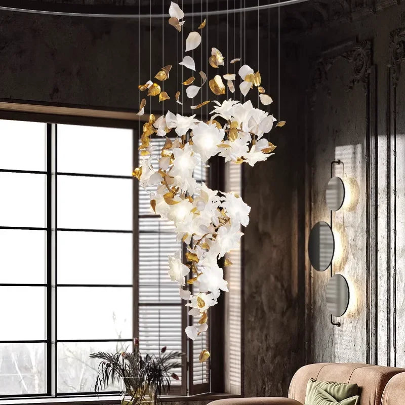 Afralia™ Crystal Flower Luxury Chandelier for Home Decor