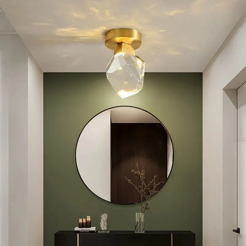 Afralia™ Crystal Luxe Ceiling Lamp: Modern Minimalist Design for Porch, Corridor, Aisle, Balcony.