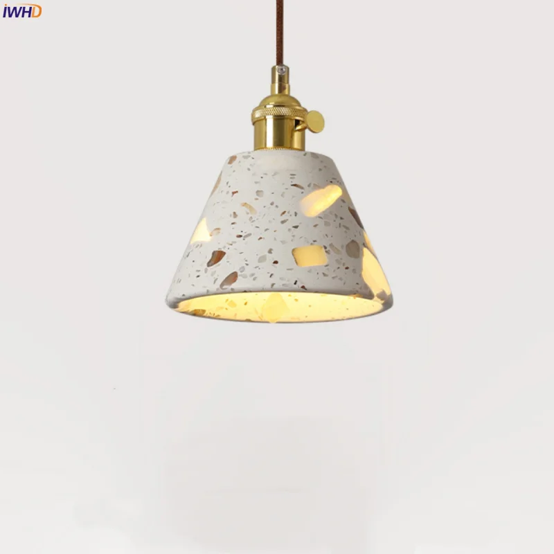 Afralia™ Wabi Sabi LED Pendant Lights Fixture Terrazzo Hanging Lamp Lighting