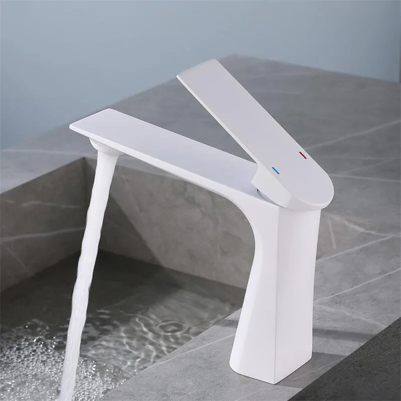 Afralia™ Brushed Gold Bathroom Basin Faucet - Single Hole Water Mixer Crane
