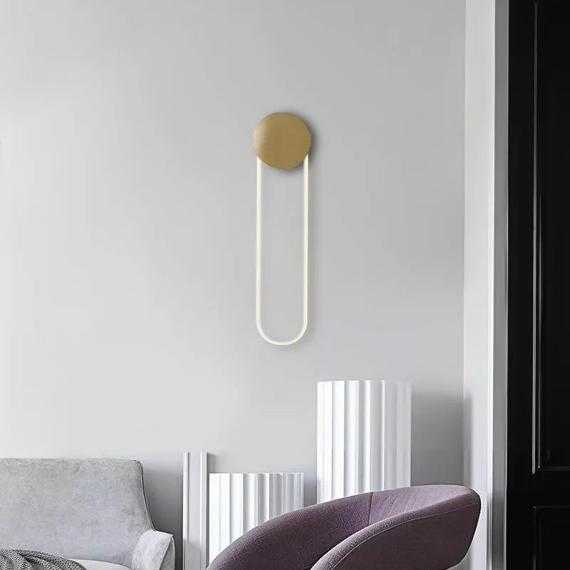 Afralia™ Nordic LED Ring Wall Sconce: Postmodern Art Indoor Light for Bedroom, Hotel & More