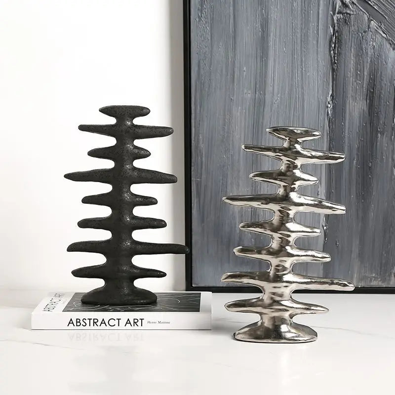 Afralia™ Silver Fish Bone Thorn Cross Ceramic Ornament Decor Home Decor Accessories