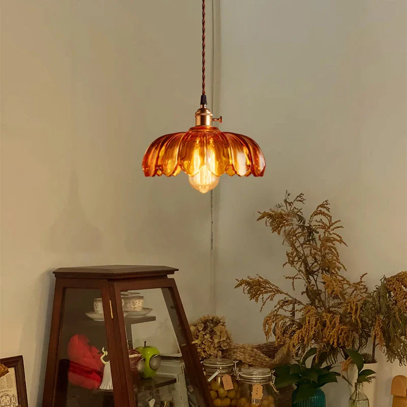 Afralia™ Vintage Glass LED Pendant Chandelier for Home Decor
