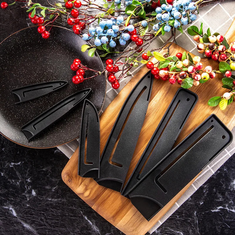 Afralia™ Knife Blade Protector Cover Kitchen Sheath Plastic Guard Black - Kitchen Accessories