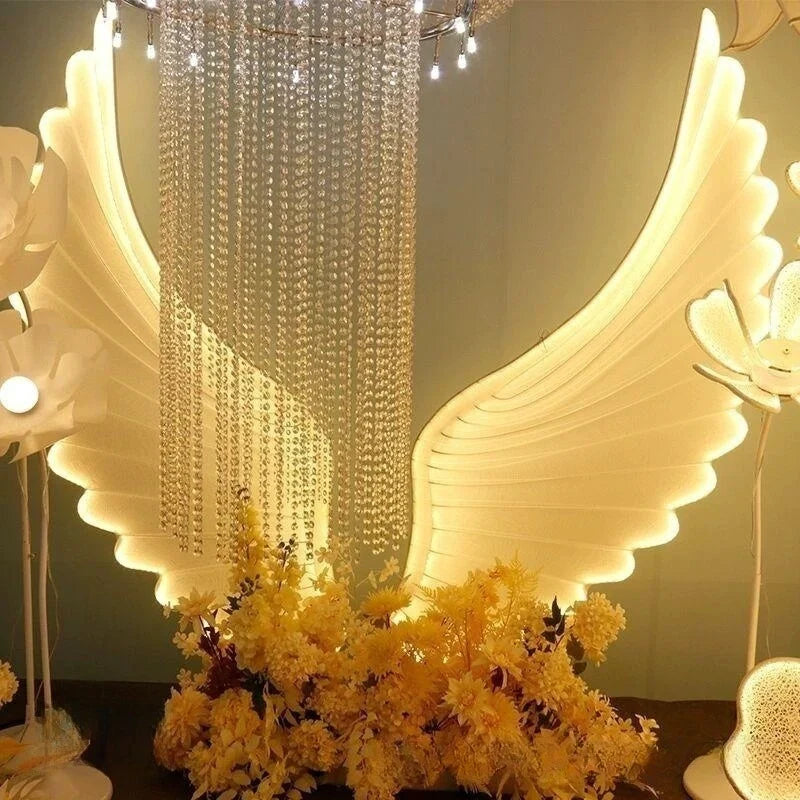 Afralia™ Luminescent Angel Wings LED Decoration Lamp for Modern Fairy Party Stage