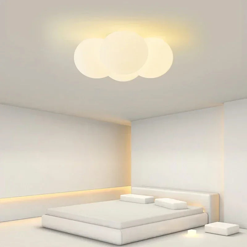 Afralia™ Glass Ball Milky White Chandelier for Home Decor Fixture