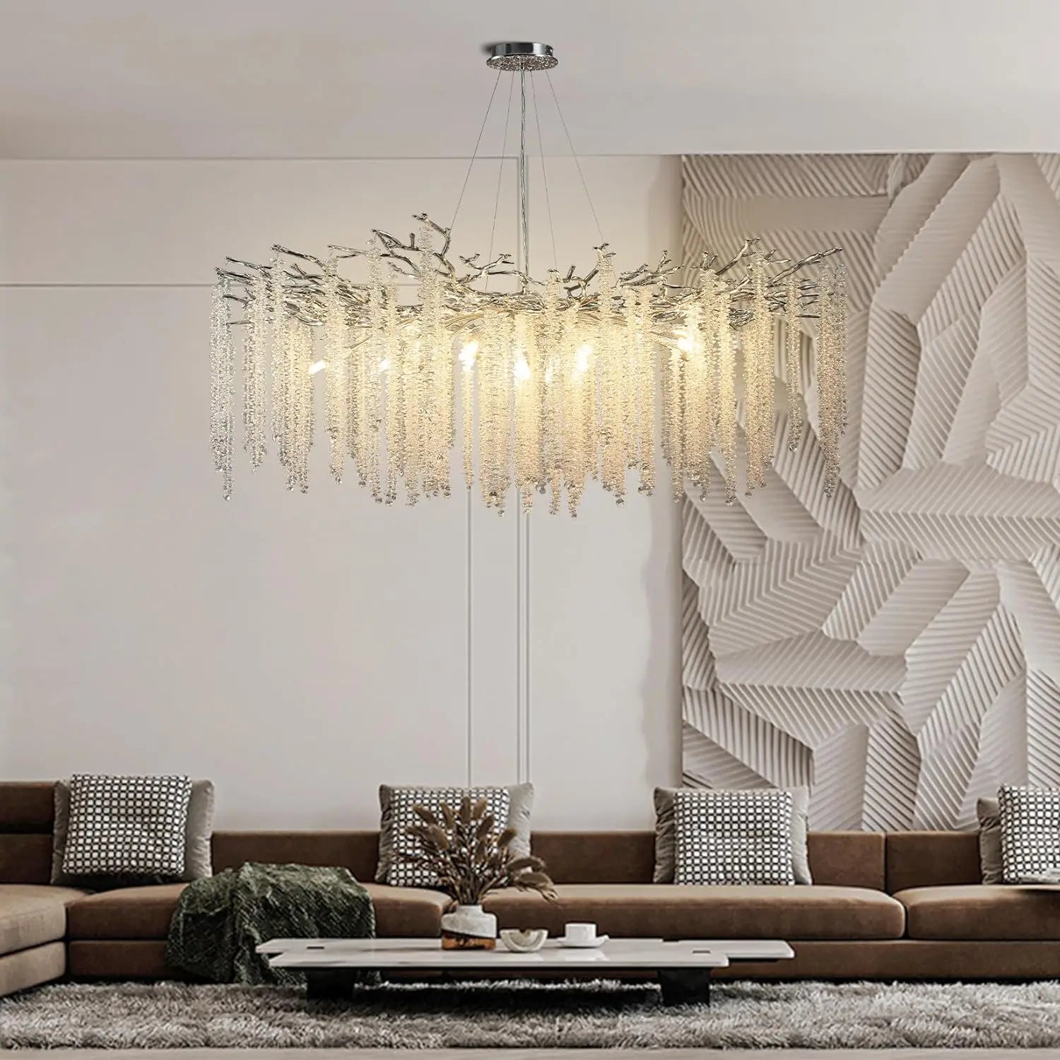 Afralia™ Branch Crystal Chandelier for Dining Room, Bedroom, Living Room