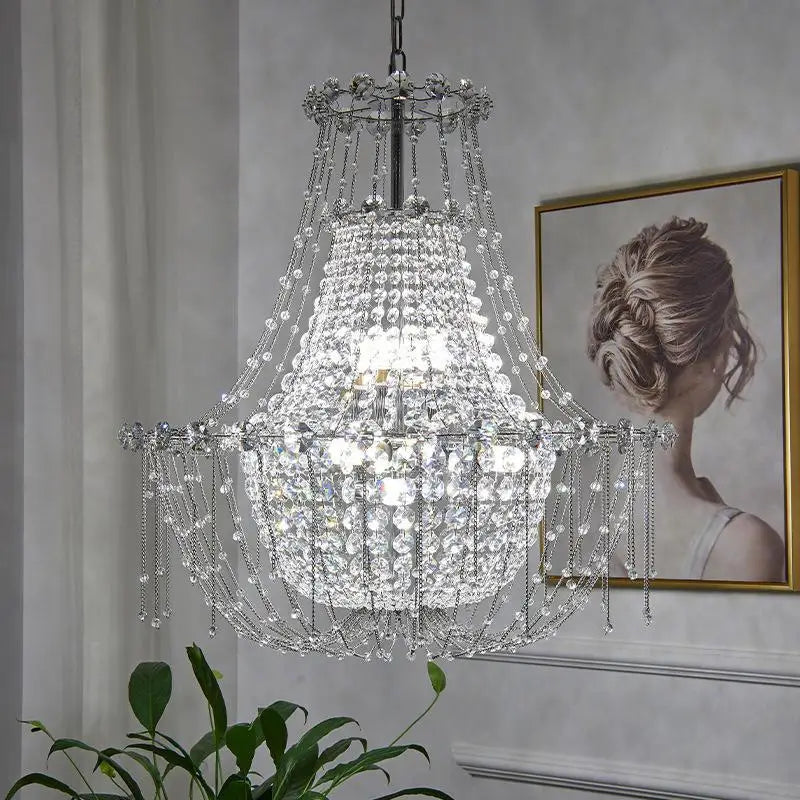 Afralia™ Postmodern Crystal Chandelier for Luxurious Living Room, Restaurant, Bedroom, and Hotel Lighting