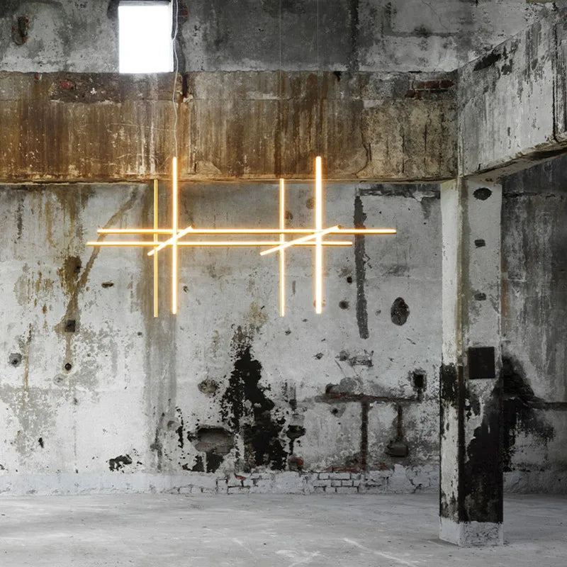 Afralia™ LED Linear Ceiling Chandelier Italian Designer Luxury Dining Room Chandelier