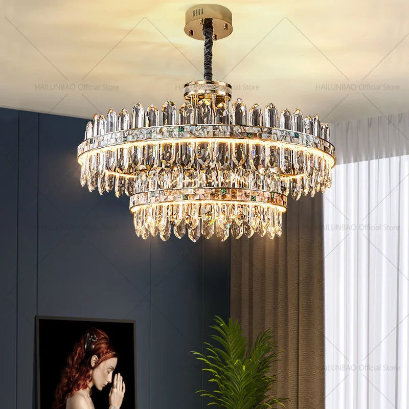 Afralia™ Crystal Chandelier: Modern Luxury for Living Room, Dining Room, Bedroom