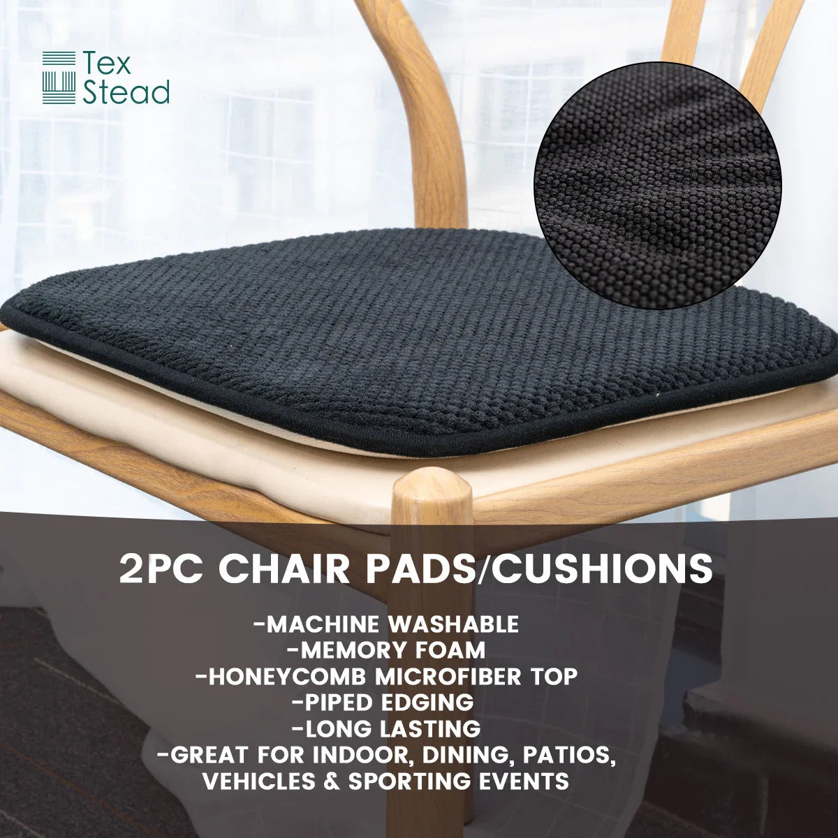 Afralia™ Memory Foam Chair Cushion: Honeycomb Pattern, Non-Skid Rubber Back, Comfortable & Stylish