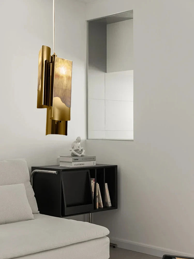 Afralia™ Luxe Marble Pendant Light: LED Bronze Hanging Lamp for Kitchen Island, Dining Table