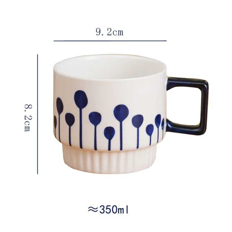 Afralia™ Minimalist Porcelain Stacking Mugs Set for Coffee, Tea, Juice, and More