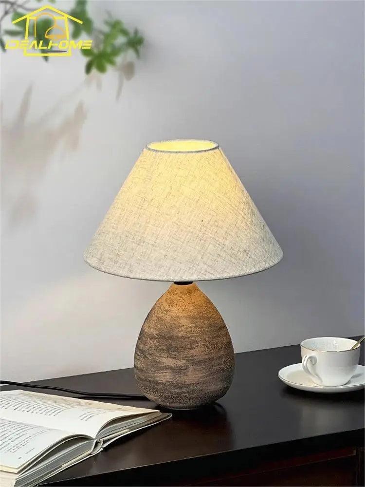Afralia™ Ceramic Jar LED Table Lamp for Zen Art Decor in Living Room