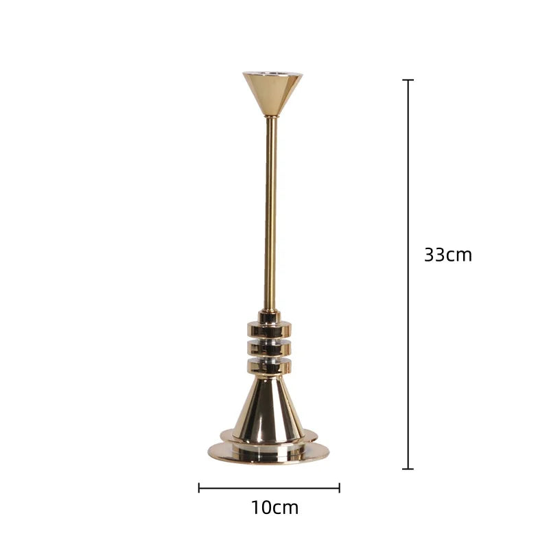 Afralia™ Gold Geometric Candle Holder Candelabrum for Wedding Centerpieces and Home Decoration