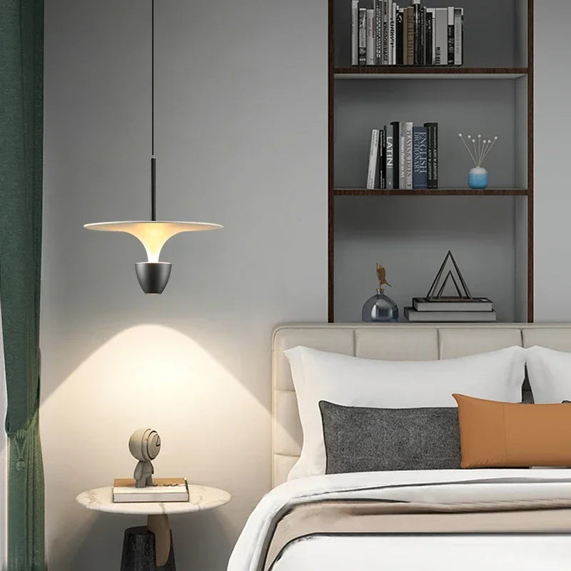 Afralia™ Nordic Art Flying Saucer Suspension Lights: Modern Bedside Night Hanging Chandeliers