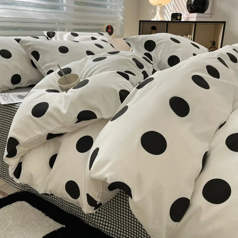 Afralia™ Nordic Twill Printed Cotton Bedding Set for King/Queen Bed