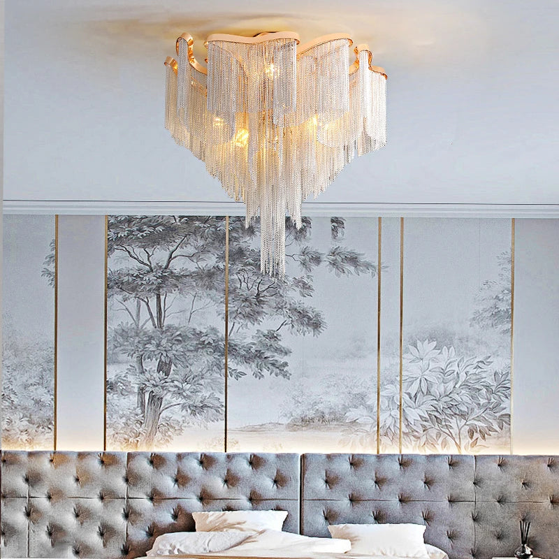 Afralia™ Modern Luxury Tassel Chandelier for Home Decor Lighting