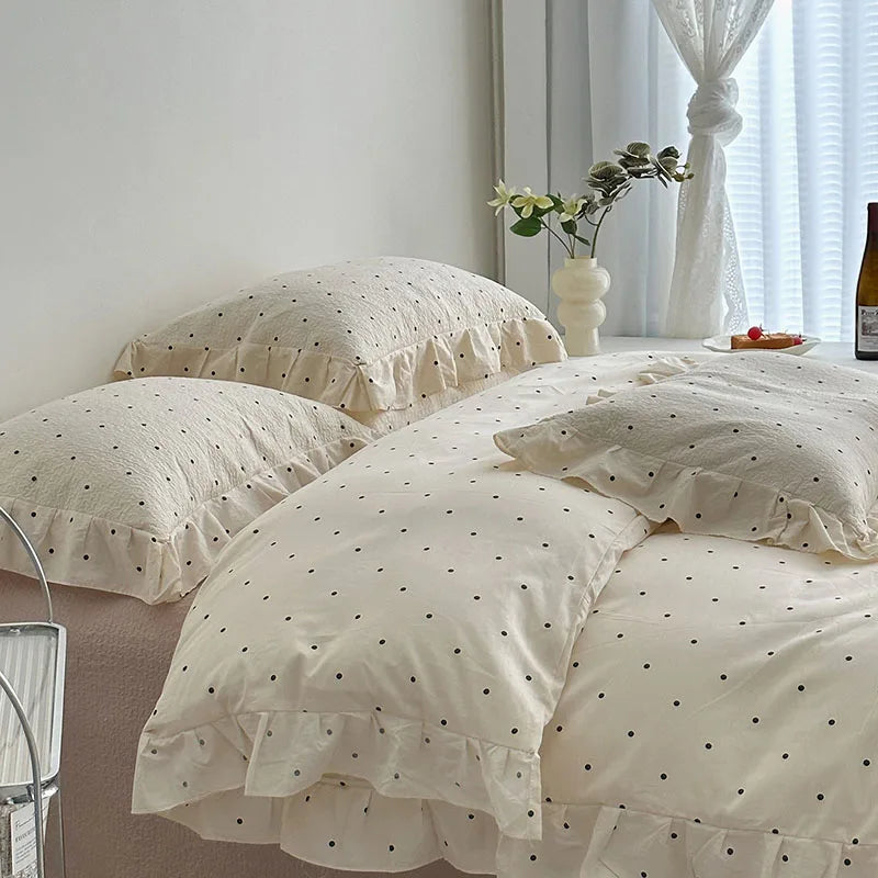 Afralia™ Korean Floral Lace Duvet Cover: Luxury Soft Quilt for Queen King, Breathable Home Decor