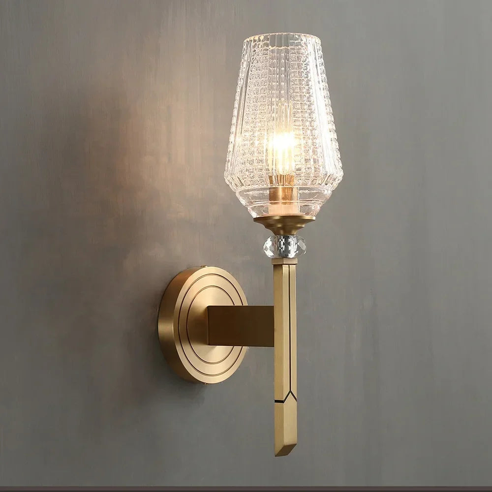 Afralia™ Crystal Copper Wall Lamp for Luxe Home Decor