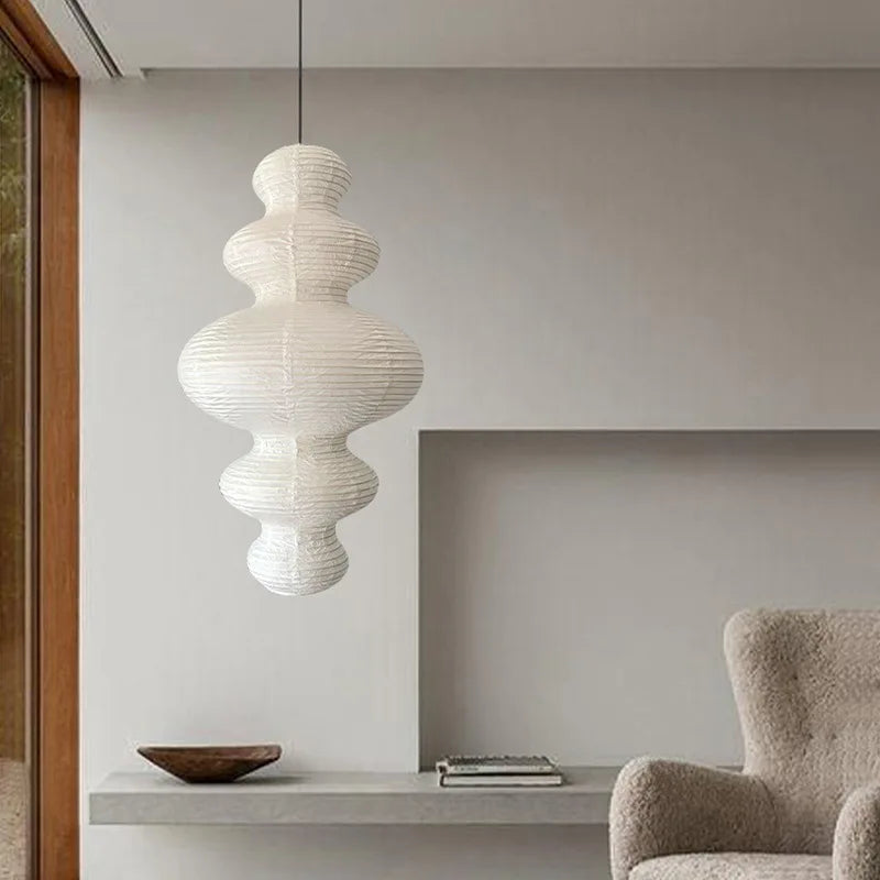 Afralia™ Rice Paper Pendant Lamp Chandelier E27 Bulb Living Room Art Decor