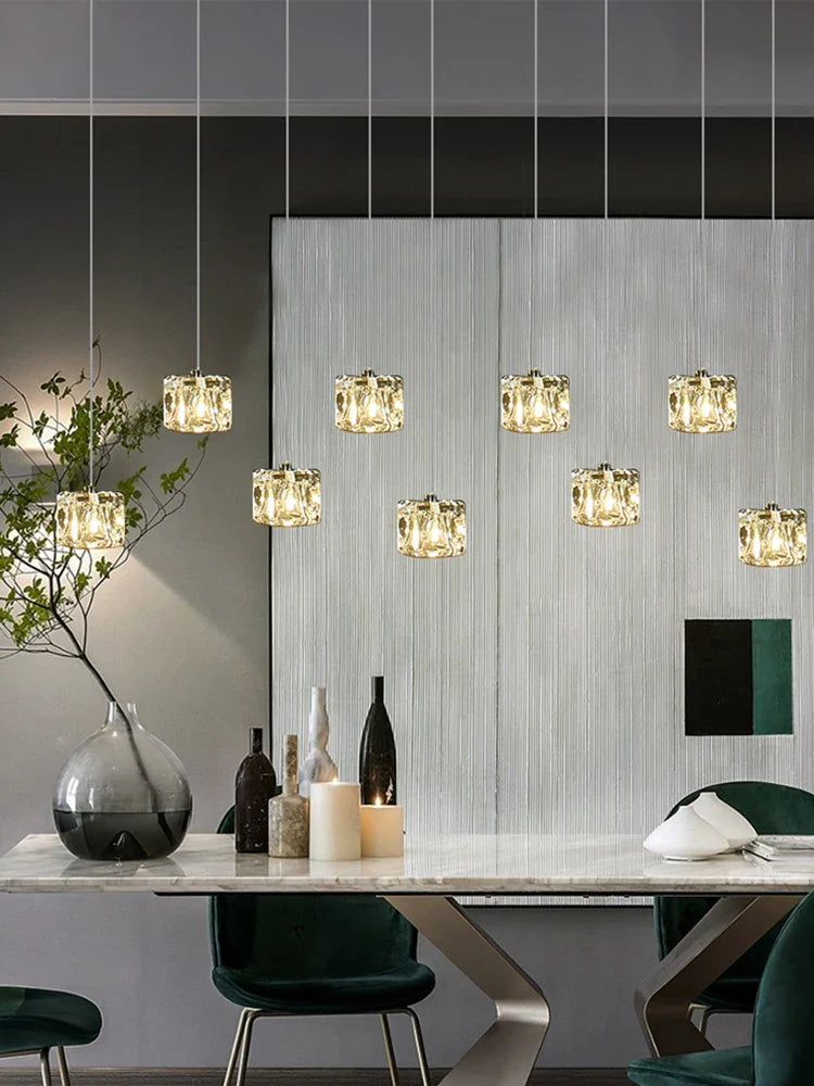 Afralia™ Crystal Chandelier Pendant Light for Modern Indoor Dining and Kitchen Lighting