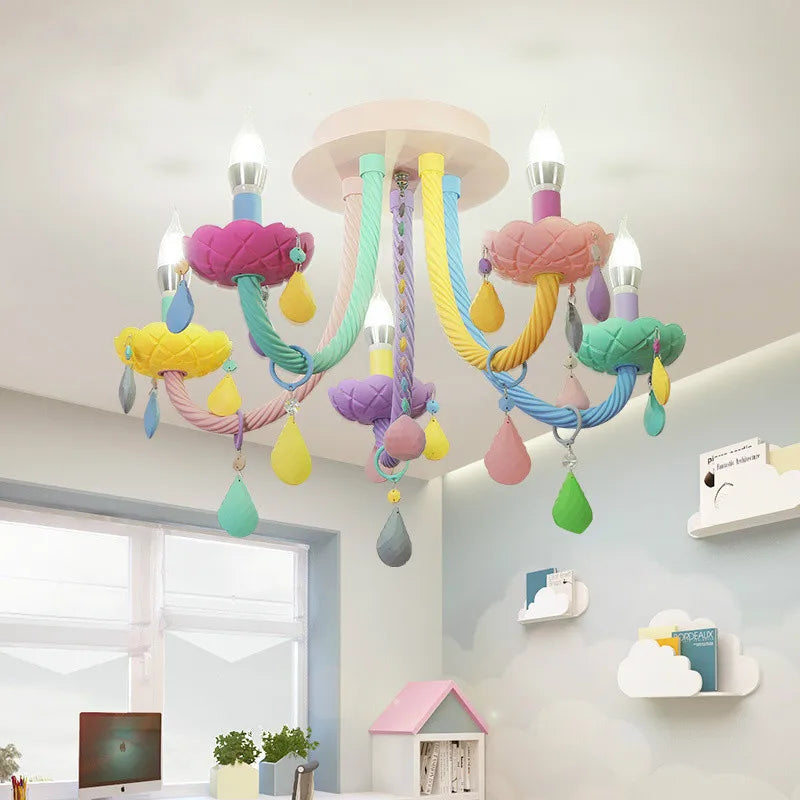 Afralia™ Macaron LED Ceiling Light for Children's Bedroom Decoration