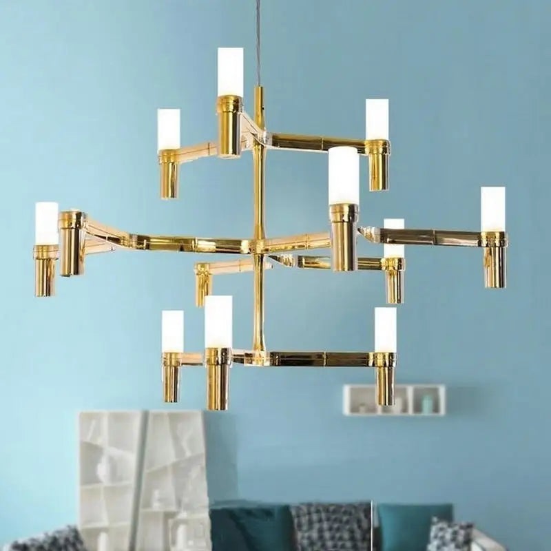 Afralia™ Crown Major Chandelier G9 Luxury Foyer Chandelier, White Gold, Chrome Metal