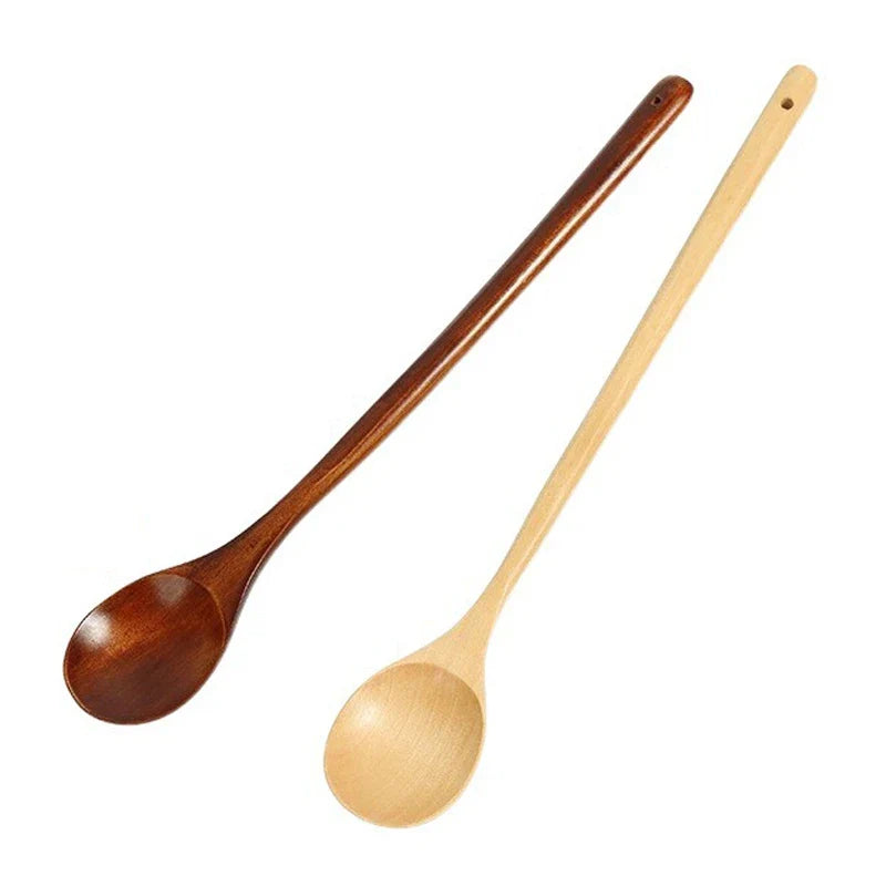 Afralia™ Japanese Style Wooden Spoon for Mixing Rice Salad Kitchen Tableware