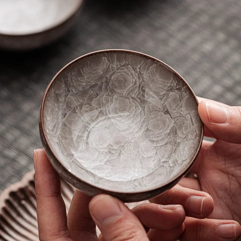 Afralia™ Ice Crackle Ceramic Tea Cup Espresso Kung Fu Teacup Vintage Celadon Porcelain Mug